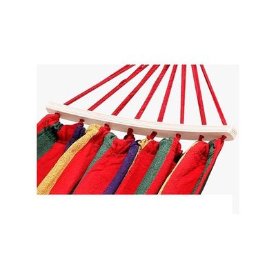 Camping Swing Canvas Stripe Hang Bed Hammock Red/Pink/Yellow 190x80cm