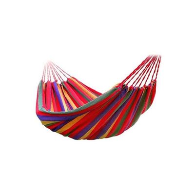 Camping Swing Canvas Stripe Hang Bed Hammock Red/Pink/Yellow 190x80cm