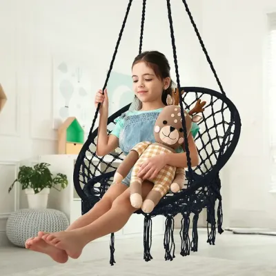 Round Hammock Chair Swing Black