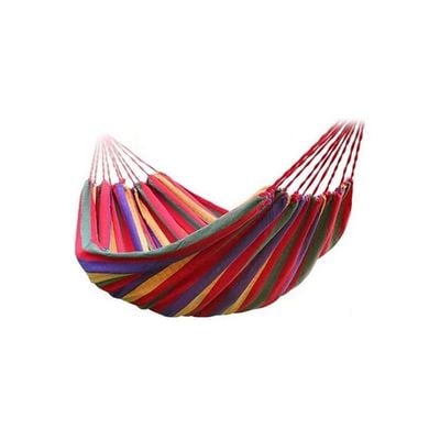 Strip Single Camping Outdoor Canvas Hammock Red
