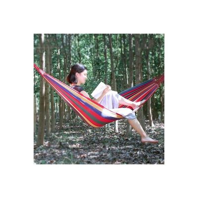 Strip Single Camping Outdoor Canvas Hammock Red