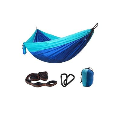 Double Swing Parachute Cloth Hammock Blue