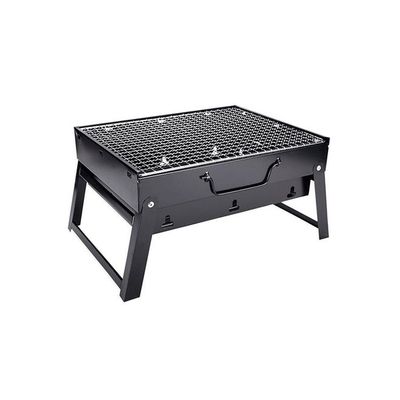 Portable Barbeque Charcoal Grill Black/Silver 35x27.5 Cm