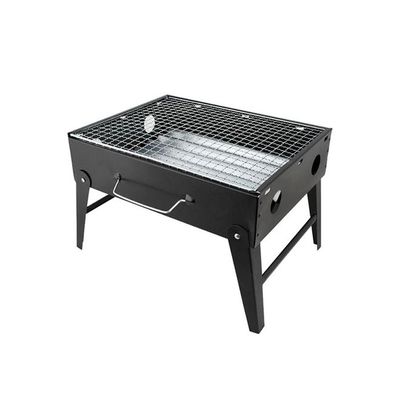 Portable Barbeque Charcoal Grill Black/Silver 35x27.5 Cm