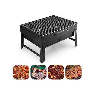 Portable BBQ Charcoal Grill Black 10x46x31cm