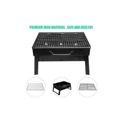 Portable BBQ Charcoal Grill Black 35x27.5 Cm