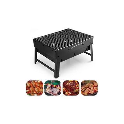 Portable BBQ Charcoal Grill Black 35x27.5 Cm