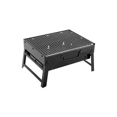 Portable Barbecue Charcoal Grill Black/Silver 35x26x6 Cm