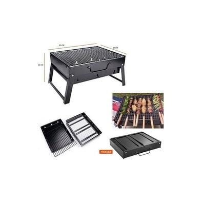 Portable BBQ Charcoal Grill Black 36X10.5X28cm