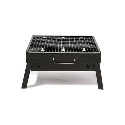 Portable Barbeque Charcoal Grill Black/Silver 360x105x280mm