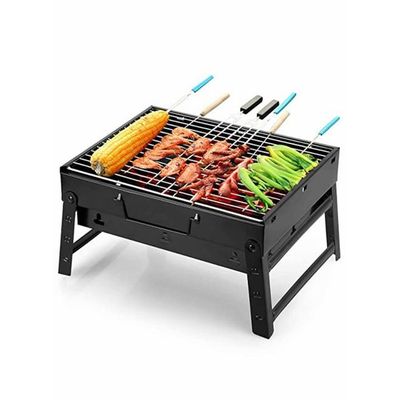 Folding Outdoor Barbeque Grill Black 36X10.5X28cm