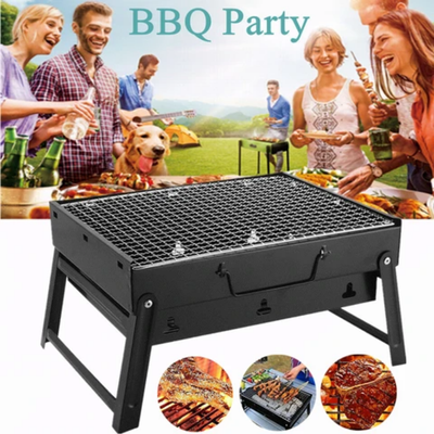 Folding Outdoor Barbeque Grill Black 36X10.5X28cm