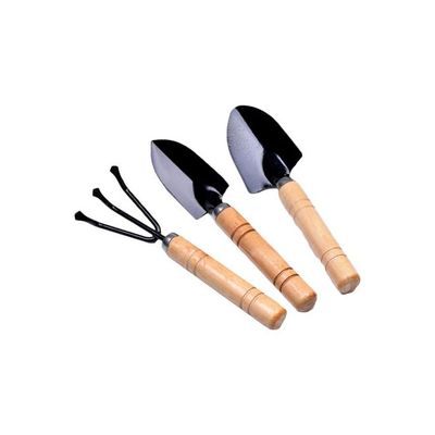 3-Piece Plant Care Gardening Tool Set Black/Beige