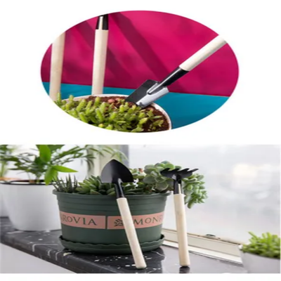 3-Piece Garden Mini Tool Set Beige/Black