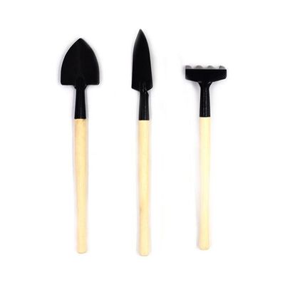 3-Piece Garden Mini Tool Set Beige/Black