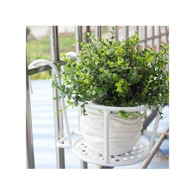 2-Piece Hanging Railing Planter Basket White