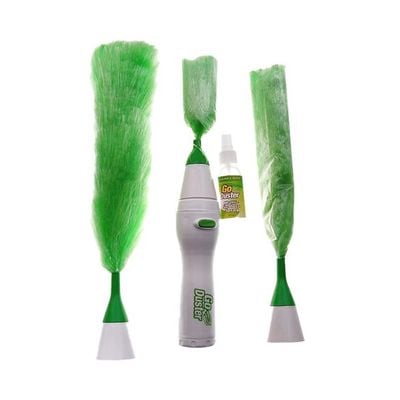 Motorized Go Cleaning Duster With Spray Green/White