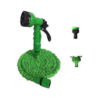 Expandable Magic Flexible Garden Water Hose With Spray Gun Green 650g