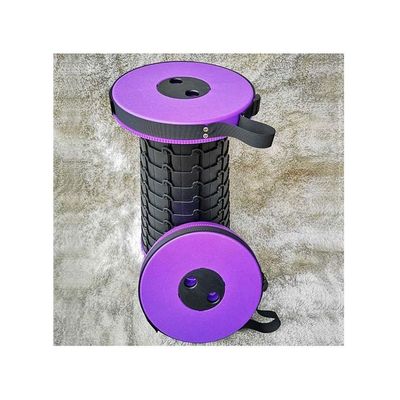 Portable Folding Stool Black/Purple 30x10x5cm