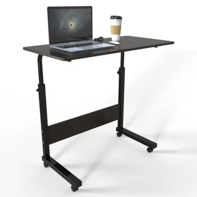 Adjustable Table with Rolling Wheels Black