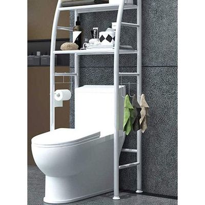 Metal Toilet Shelf White 44X166X25cm