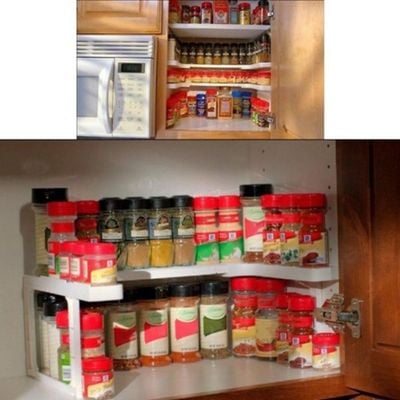 Spice Rack Stackable Organizer White