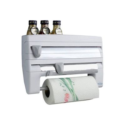 Alminum Foil/Paper Dispenser With Storage Rack White
