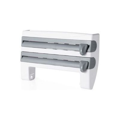 Kitchen Paper Roll Holder With Towel Rack White/Grey 10x39x24cm