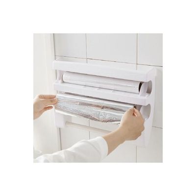 Kitchen Paper Roll Holder With Towel Rack White/Grey 10x39x24cm