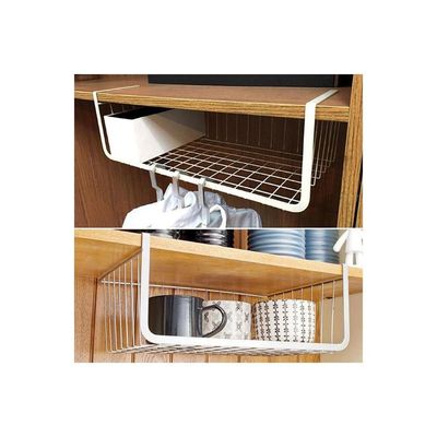 Under Shelf Metal Storage Basket Black 42.5x26.1x16.3cm