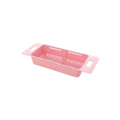 Retractable Draining Rack Pink 18.5x8centimeter