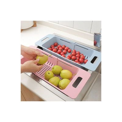 Retractable Draining Rack Pink 18.5x8centimeter