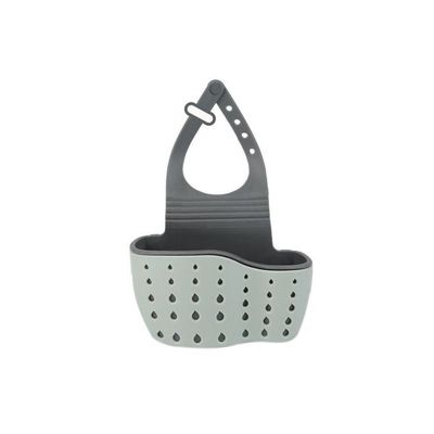 Kitchen Hanging Drain Basket Grey 13x5x21centimeter