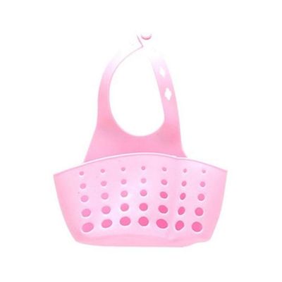 Adjustable Snap-on Sink Storage Basket Pink 20x11x5centimeter