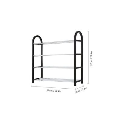 4-Tier Shoe Rack Organizer Black/Silver