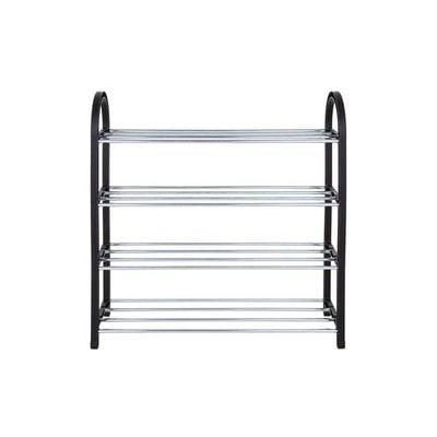 4-Tier Shoe Rack Organizer Black/Silver