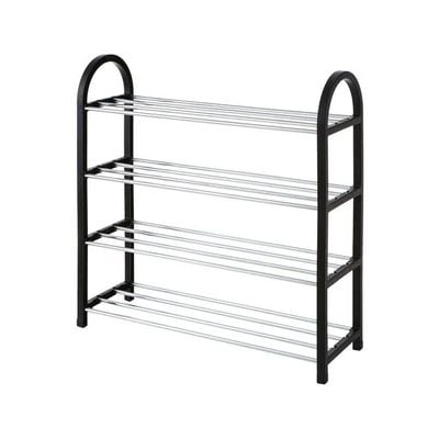 4-Tier Shoe Rack Organizer Black/Silver