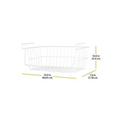 Wire Shelf Basket White 10x16x7inch