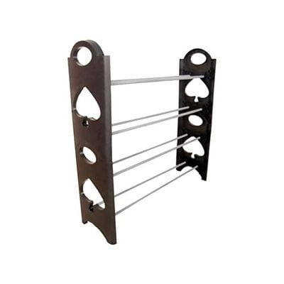 4 Layer Shoe Rack Black/Silver