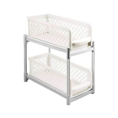 2-Tier Basket Drawers White 15x5.5centimeter