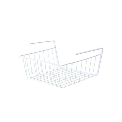 Metal Wire Under Shelf Hanging Storage Basket White 32centimeter