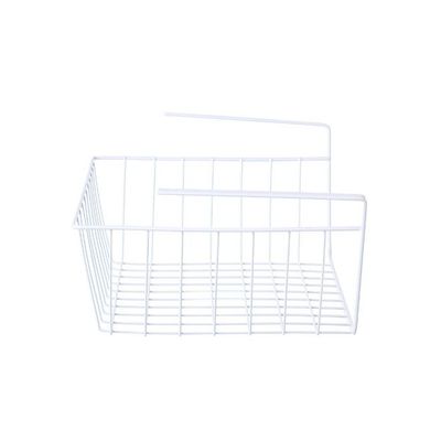 Metal Wire Under Shelf Hanging Storage Basket White 32centimeter