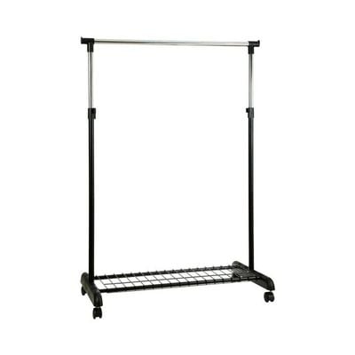 Steel Single Bar Hanger With Shoe Rack Black/Silver 83x43x93.5centimeter