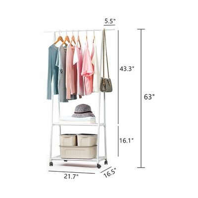 Multi-Function Triangle Coat Rack With Wheels White