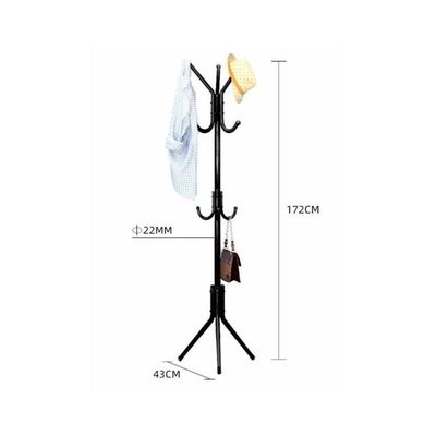 Multi-Functional Metal Coat Rack Black 172x43centimeter