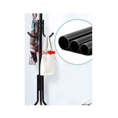 Multi-Functional Metal Coat Rack Black 172x43centimeter