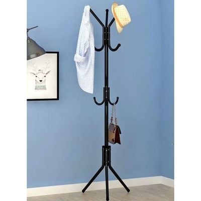 Multi-Functional Metal Coat Rack Black 172x43centimeter