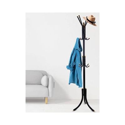 Free-Standing Metal Coat Rack Black/Gold 72x20x8.5cm