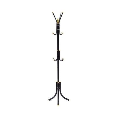 Free-Standing Metal Coat Rack Black/Gold 72x20x8.5cm