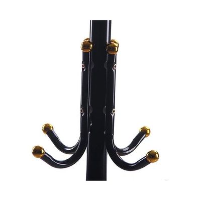 Free-Standing Metal Coat Rack Black/Gold 72x20x8.5cm